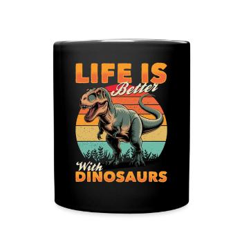 Dinosaur T-Rex kids - Full Colour Mug - black - Front