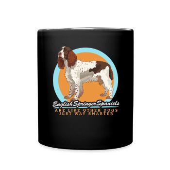 English Springer Spaniel Hunde Geschenke - Tasse einfarbig - Schwarz - Vorne