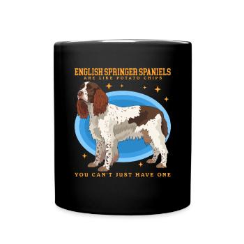 English Springer Spaniel Dog Owner Gift - Full Colour Mug - black - Front