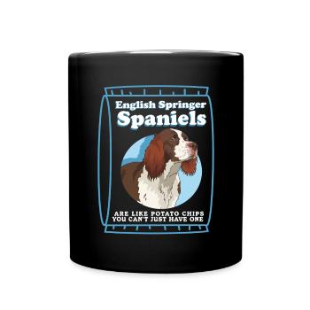 English Springer Spaniel Dog Owner Gifts - Full Colour Mug - black - Front