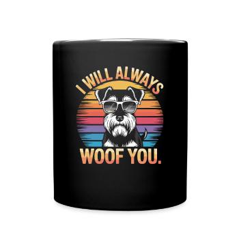 Je vais toujours aboyer après toi chien rétro - Mug uni - noir - Devant