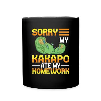 Kakapo Hausaufgaben gefressen Neuseeland Kakapo - Tasse einfarbig - Schwarz - Vorne