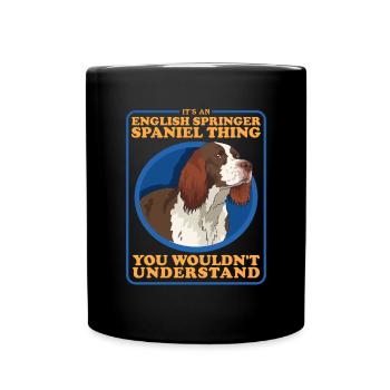 English Springer Spaniel Hund Geschenke - Tasse einfarbig - Schwarz - Vorne