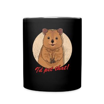 Quokka Kurzschwanzkänguru Quokkas Geschenk - Tasse einfarbig - Schwarz - Vorne