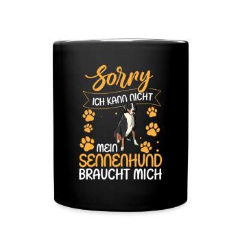 Sennenhund kann nicht Schweizer Sennenhund - Tasse einfarbig - Schwarz - Vorne