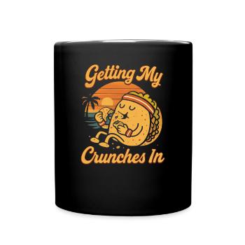 Meine Crunches im Fitnessstudio machen Lustiger Ta - Tasse einfarbig - Schwarz - Vorne