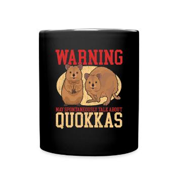 Quokka Kurzschwanzkängurus Quokkas Geschenk - Tasse einfarbig - Schwarz - Vorne