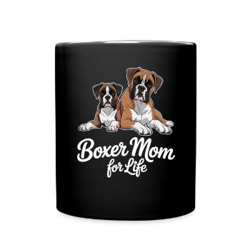 Boxer-Mama fürs Leben - Tasse einfarbig - Schwarz - Vorne