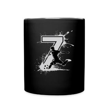 7th Birthday 7 Years Soccer Soccer Player - Full Colour Mug - black - Front