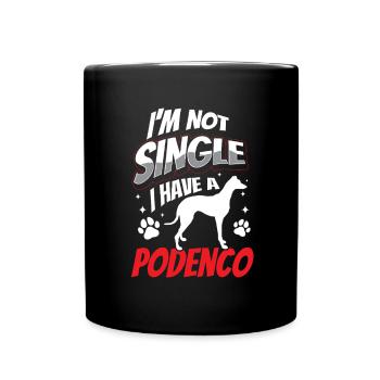 Podenco ist Freund Spanischer Windhund - Tasse einfarbig - Schwarz - Vorne