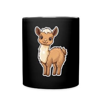 Llama Alpaca Llama Animal Gift - Full Colour Mug - black - Front