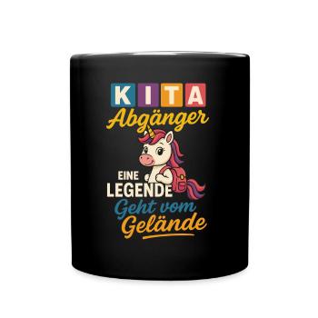 Einhorn Schulanfang Legende Abgänger Schulstart - Tasse einfarbig - Schwarz - Vorne