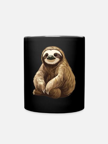 Faultiere Faultier - Tasse einfarbig - Schwarz
