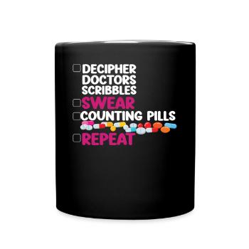 Pharmacy Tech Technician - Full Colour Mug - black - Front