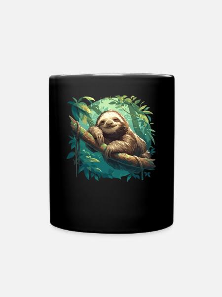 Faultiere Faultier - Tasse einfarbig - Schwarz