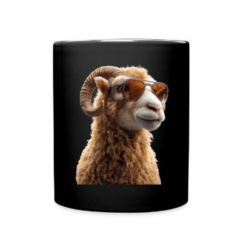 Bélier mouflon Bélier Mouton sauvage Mouton mâle - Mug uni - noir - Devant