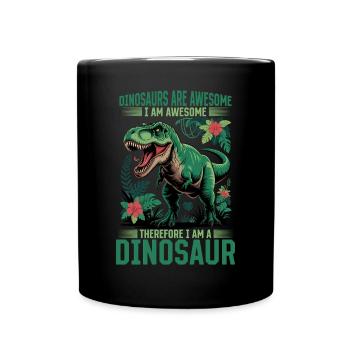Dinosaur T-Rex kids - Full Colour Mug - black - Front