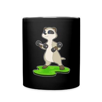 Meerkat Bodybuilder Haltères Musculation - Mug uni - noir - Devant