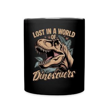 Dinosaur T-Rex kids - Full Colour Mug - black - Front