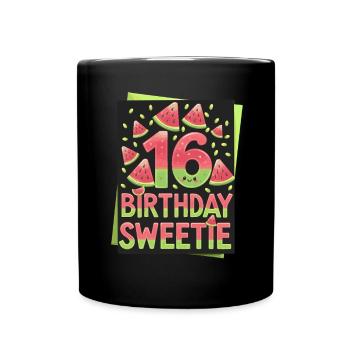 16e anniversaire Watermelon Fun - Mug uni - noir - Devant