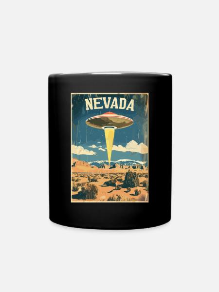 Nevada UFO Landschaft Abenteuer Retro-Inspiration - Tasse einfarbig - Schwarz