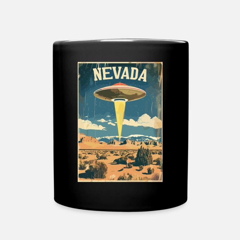Nevada UFO Landschaft Abenteuer Retro-Inspiration - Tasse einfarbig - Schwarz