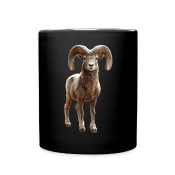 Bélier mouflon Bélier Mouton sauvage Mouton mâle - Mug uni - noir - Devant