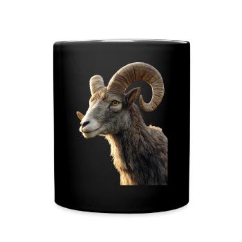 Bélier mouflon Bélier Mouton sauvage Mouton mâle - Mug uni - noir - Devant