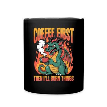 Dragon Coffee Mythical Creatures - Full Colour Mug - black - Front