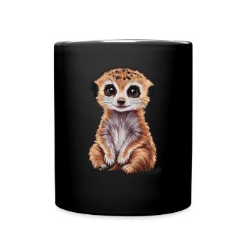 Cute meerkat for animal lovers and - Full Colour Mug - black - Front