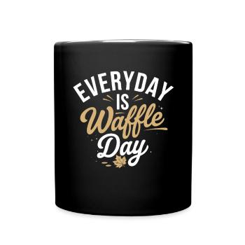 Jeden Tag Ist Waffeltag Wunder - Tasse einfarbig - Schwarz - Vorne