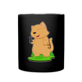 Chat Pièce d’échecs Tour Échecs - Mug uni - noir - Devant