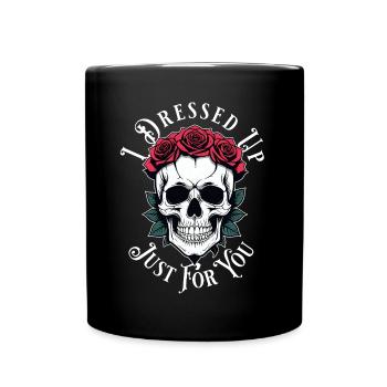 crâne sombre romantique - Mug uni - noir - Devant