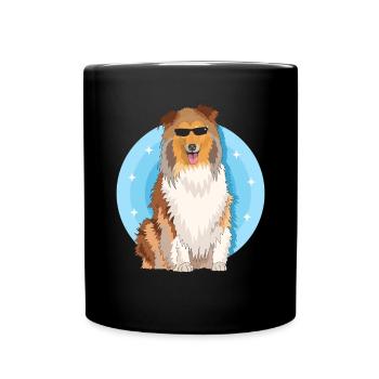 Collie Dogs Longhair Collie Rough Collies Gift - Full Colour Mug - black - Front