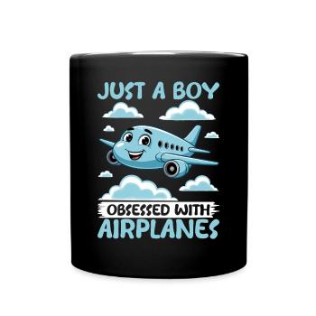 Avion Enfants Voyage Pilote Tout-petit - Mug uni - noir - Devant