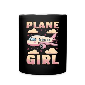 Airplane Kids Travel Pilot Toddler - Full Colour Mug - black - Front