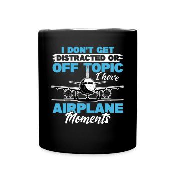 Airplane Kids Travel Pilot Toddler - Full Colour Mug - black - Front