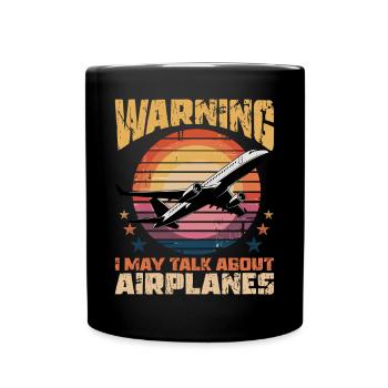 Airplane Kids Travel Pilot Toddler - Full Colour Mug - black - Front