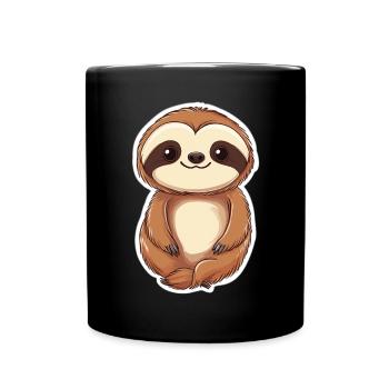 Faultier - Tasse einfarbig - Schwarz - Vorne
