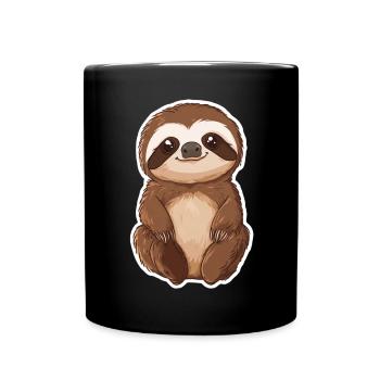 Faultier - Tasse einfarbig - Schwarz - Vorne