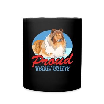 Collie Dad Langhaarcollie Rough Collies Geschenke - Tasse einfarbig - Schwarz - Vorne