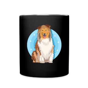 Collie Longhair Collie Rough Collies Gift - Full Colour Mug - black - Front