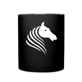 Portrait minimaliste de silhouette de tête de cheval - Mug uni - noir - Devant