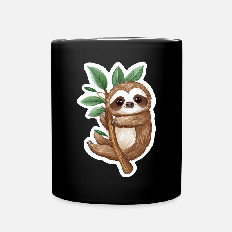 Faultier - Tasse einfarbig - Schwarz