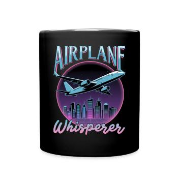 Airplane Kids Travel Pilot Toddler - Full Colour Mug - black - Front