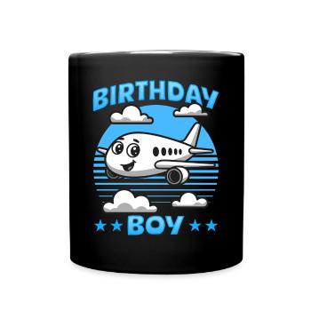 Airplane Kids Travel Pilot Toddler - Full Colour Mug - black - Front