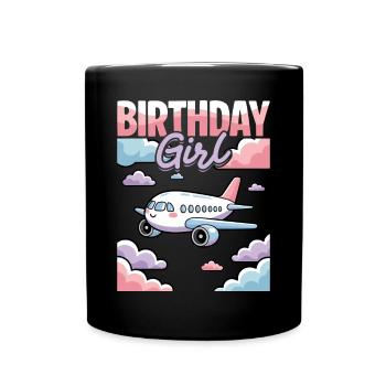 Airplane Kids Travel Pilot Toddler - Full Colour Mug - black - Front