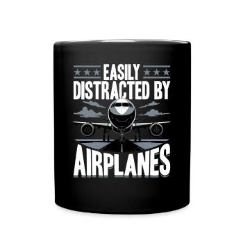 Avion Enfants Voyage Pilote Tout-petit - Mug uni - noir - Devant
