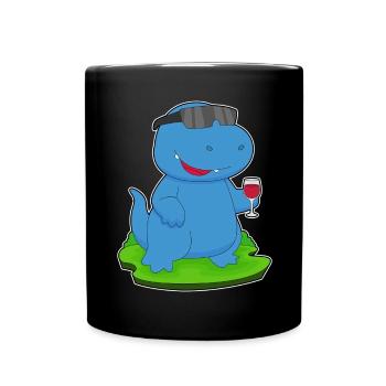 Dinosaur Red Wine - Full Colour Mug - black - Front