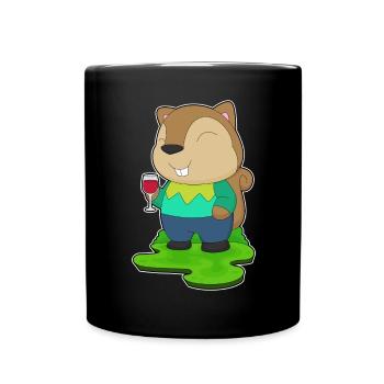 Vin rouge écureuil - Mug uni - noir - Devant